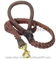 4 FT Braided Leather Dog Leashes for Bullmastiff 4 FT Braided Leather Dog Leashes for Bullmastiff