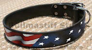American Flag Dog Collar for Bullmastiff -Leather usa collar American Flag Dog Collar for Bullmastiff -Leather usa collar