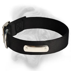 Bullmastiff dog collar with id plate