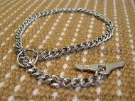 Choke dog collar with toggle steel chromium plated