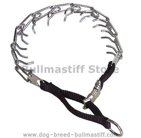 Dog pinch collar with nylon loop&quick release buckle 50045nylon for bullmastiff