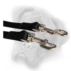 Nylon Bullmastiff coupler leash with nickel snap hook