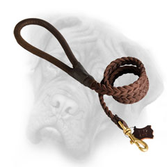 Comfortable Bullmastiff leash with round handle