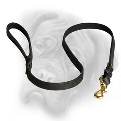 Bullmastiff leash with braided adornment