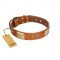 "Perfect Blend" FDT Artisan Tan Leather Bullmastiff Collar 1 1/2 inch (40 mm) wide