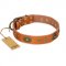 "Dandy Pet" FDT Artisan Handcrafted Tan Leather Bullmastiff Collar