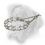 Chrome Plated Bullmastiff Prong Collar with Quick Release Snap Hook - 1/11 inch (2.25 mm)