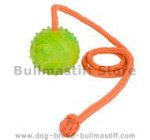 K9 Ball with Rope Dog Toy for Active Bullmastiffs 2 1/3 inch