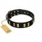 "Glorious Night" FDT Artisan Decorated Black Leather Bullmastiff Collar