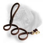 Exclusive Braided Walking/Training Leather Leash for Bullmastiff