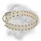 Elegant White Leather Collar for Bullmastiff