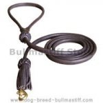 Handmade Exclusive Leather Round Dog Leash for Bullmastiff