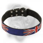 Top Quality Leather Bullmastiff Collar with UK Flag Painting