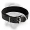 Leather dog collar padded with thick felt for Bullmastiff breed