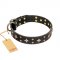 "A La Mode" FDT Artisan Handcrafted Black Leather Bullmastiff Collar