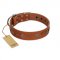 "Sweet Caramel" Designer FDT Artisan Tan Leather Bullmastiff Collar