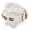 Retro White Leather Collar for Bullmastiff Breed