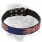 Top Quality Leather Bullmastiff Collar with UK Flag Painting