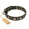 "Baroque Chic" FDT Artisan Studded Black Leather Bullmastiff Collar