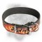 Hand-painted leather dog collar for energetic Bullmastiffs