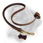 Leather Obedience Training Bullmastiff Leash with Circle Handle
