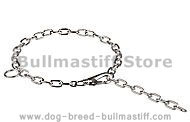 Bullmastiff Chrome Plated Fur Saver Collar with Snap Hook - 1/9 inch (3.00 mm)