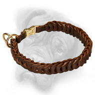 Charming Leather Choke Bullmastiff Collar with Quick Release Buckle