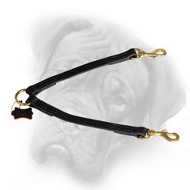 Superb Leather Bullmastiff Coupler Leash for Walking Two Dogs