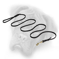 Royal Quality Leather Walking Bullmastiff Leash with Braids