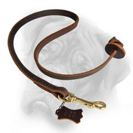 Leather Obedience Training Bullmastiff Leash with Circle Handle Leather Obedience Training Bullmastiff Leash with Circle Handle