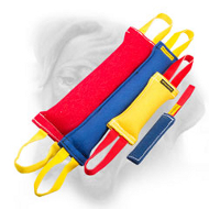 Bullmastiff Set of French Linen Bite Tugs - 4 Handy Bite Tugs