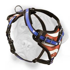 Bright American Flag Dog Harness for your Bullmastiff