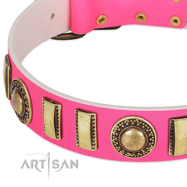 Durable natural leather dog collar for your attractive pet
