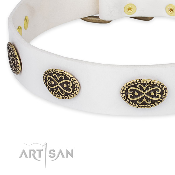 Perfect fit full grain leather collar for your lovely pet