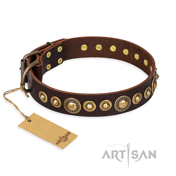 Flexible leather collar crafted for your pet