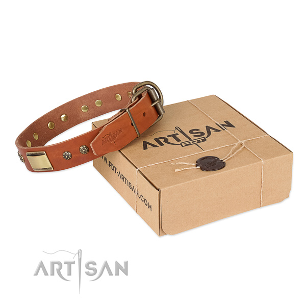 Easy wearing full grain leather collar for your lovely pet