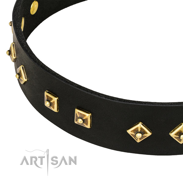 Perfect fit full grain leather collar for your lovely pet
