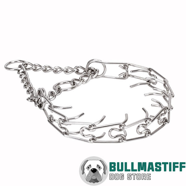 Pinch collar of reliable stainless steel for poorly behaved canines