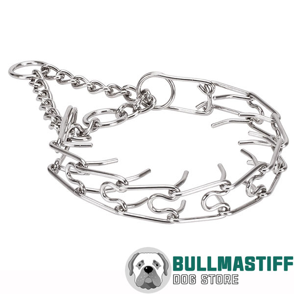 Reliable corrosion proof dog prong collar with stainless steel removable links