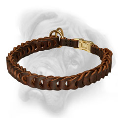 Non-Toxic Braided Leather Bullmastiff Collar