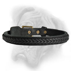 Bullmastiff dog collar with rivted hardware