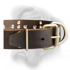 Bullmastiff dog collar with riveted hardware