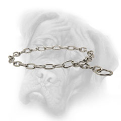 Chrome plated Bullmastiff choke chain collar