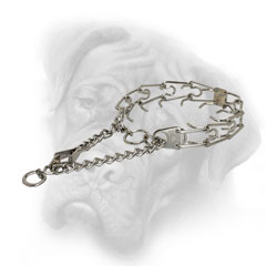 Rust-resistant Bullmastiff prong collar with a welded  swivel