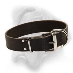 Bullmastiff leather dog collar