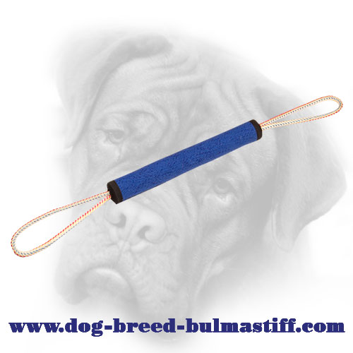 French Linen Bullmastiff Puppy Bite Roll with 2 Loops