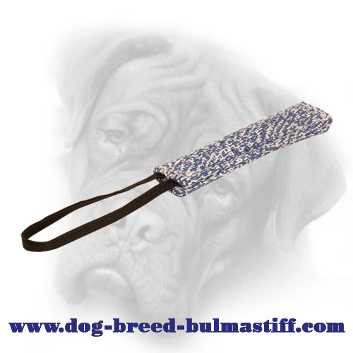 Strong Pocket French Linen Bite Tug for Bullmastiff Puppy