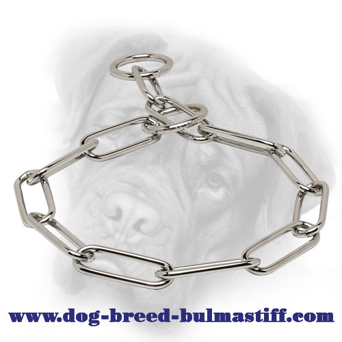 Chrome Plated Herm Sprenger Fur Saver for Bullmastiff - 1/6 inch (4.0 mm)