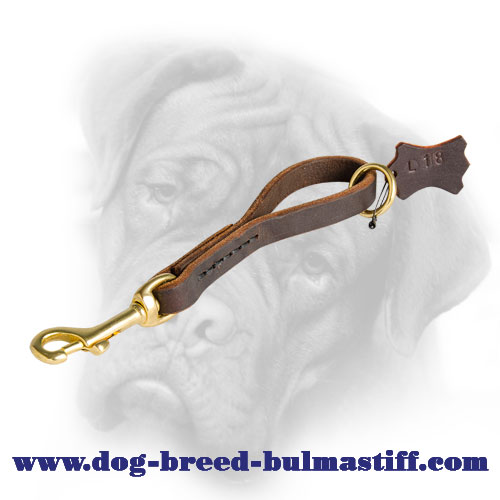 Easy Fast Grab Short Leather Leash for Bullmastiff Breed