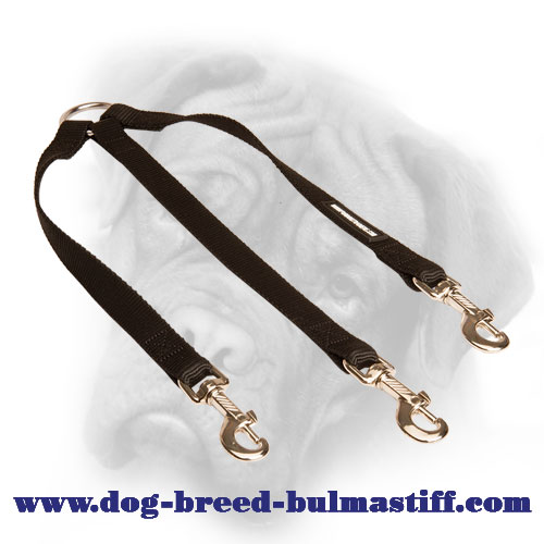 Super Reliable Nylon Triple Bullmastiff Leash for Walking 3 Dogs